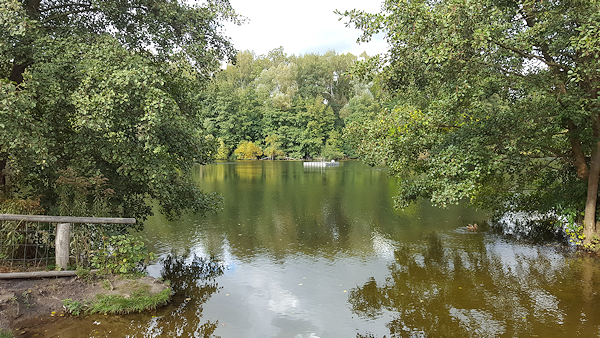 Ruheplattform in der Mitte des Teufelssee