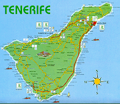 Karte der Insel Teneriffa